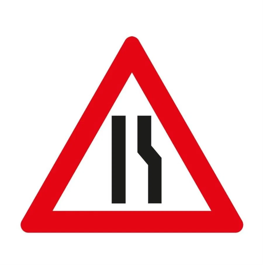 Üçgen Uyarı Levhası - Sağ Şerit Daralıyor