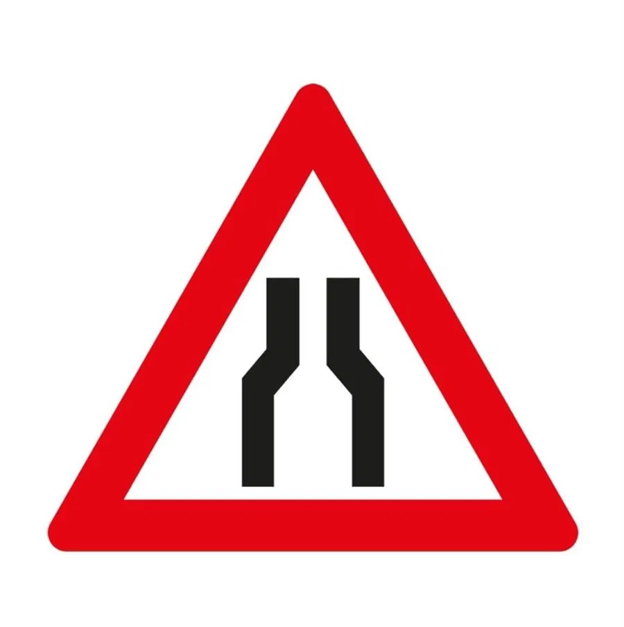 Üçgen Uyarı Levhası - Her İki Şerit Daralıyor