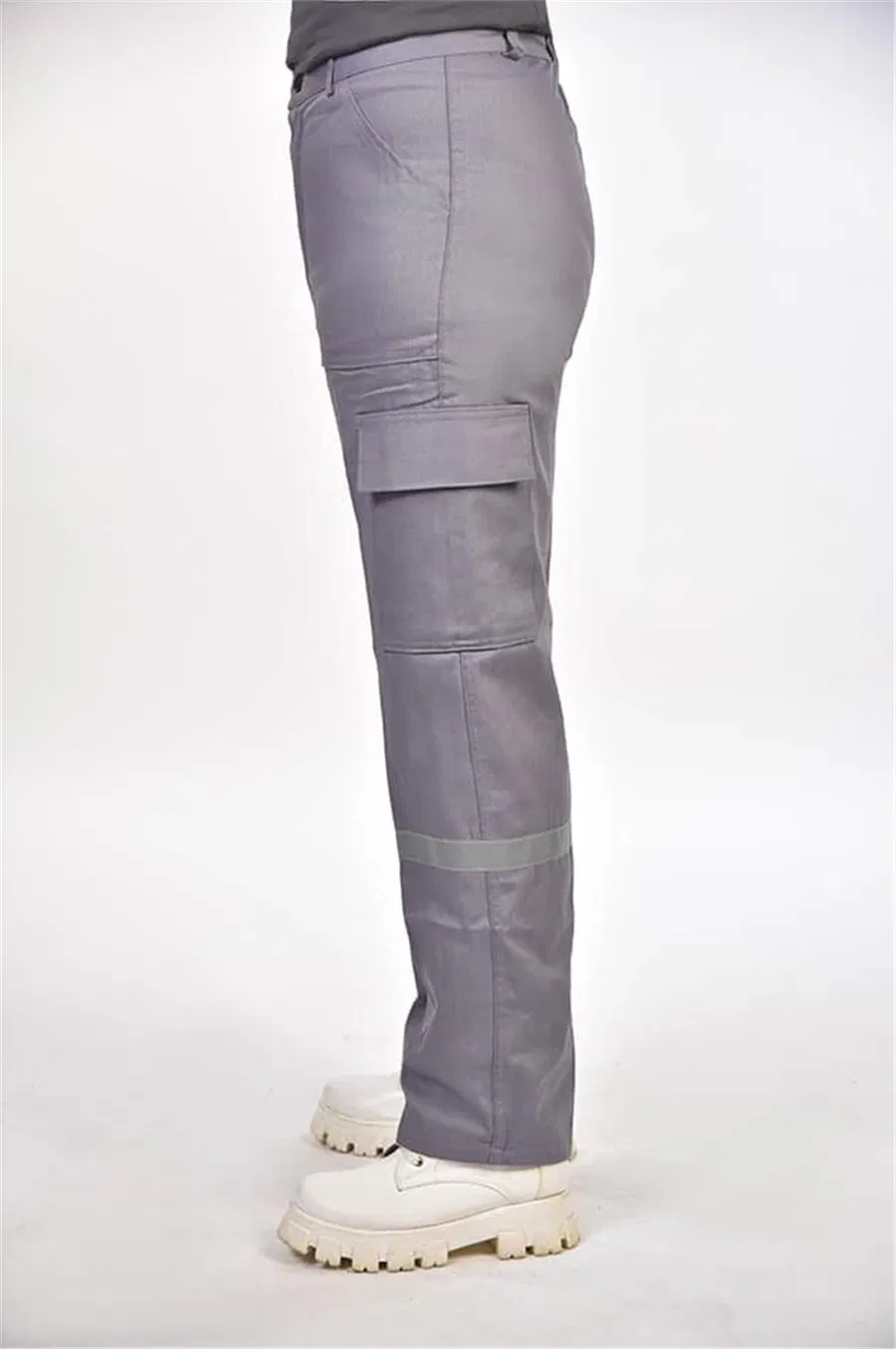 İş Pantolonu 16/12 Kargo Cepli Reflektörlü Gri Unisex thumbnail 3